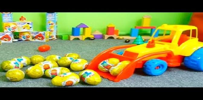 Смотреть Мультфильм про машинки и яйца Angry Birds - Surprise Eggs бесплатно